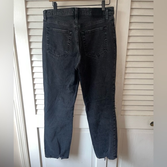 Abercrombie & Fitch The 90's Straight Ultra High Rise Black Denim Jeans 10 Short - Picture 5 of 6
